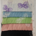 bow print pleated plaid chiffon fabric