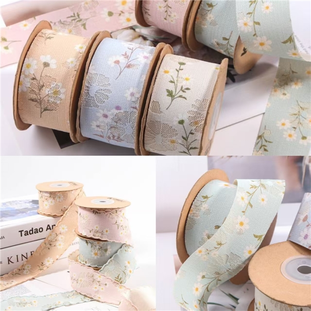 daisy embroidery moon ribbon