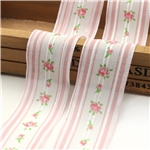 stripe flower embossing edge pressing ribbon