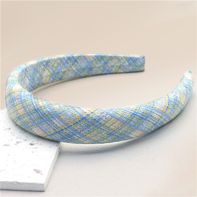 hot silver dot checkered high cranial hairband