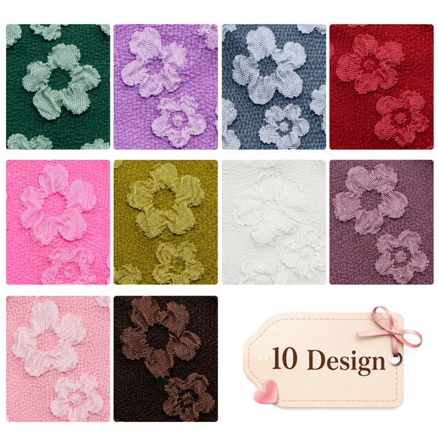 3d bubble flower series sliced fabric set (10 styles/set,each size:6.3*50cm(2-1/2*19.7