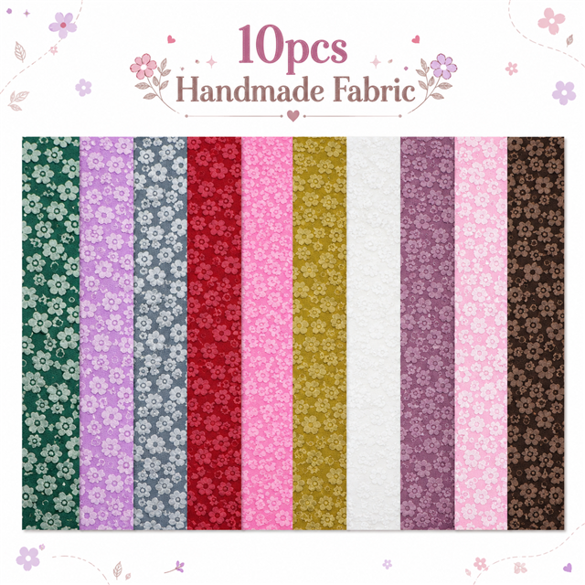 3d bubble flower series sliced fabric set (10 styles/set,each size:6.3*50cm(2-1/2*19.7