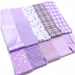 purple series polyester cotton sliced fabric set (10 styles/set,each size:6.3*50cm)