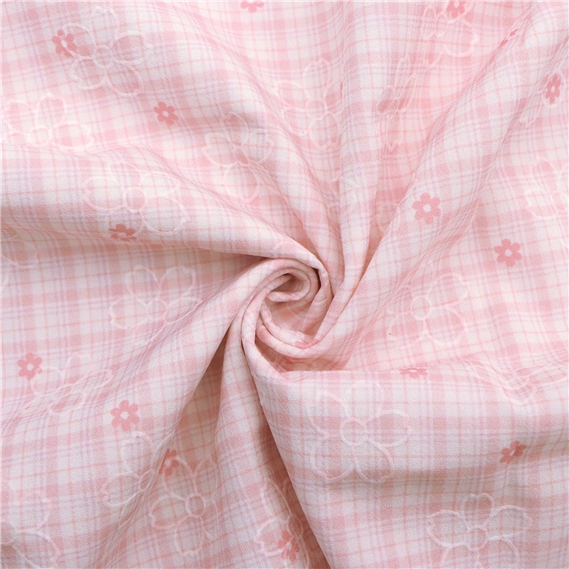 offset printing flower grid polyester fabric