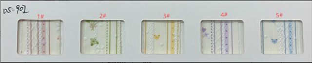 stripe single sided flora bump texture dot ribbon
