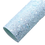 tube beads chunky glitter sequins star faux leather, 20*33cm,9#,light blue
