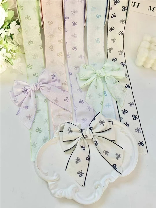 bow embossing edge pressing ribbon