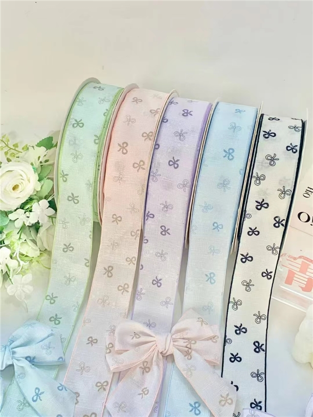 bow embossing edge pressing ribbon