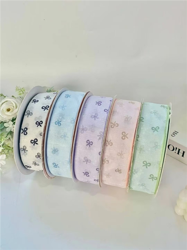 bow embossing edge pressing ribbon