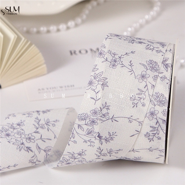 flower printed woven tape
