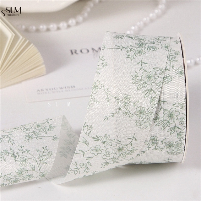 flower printed woven tape