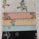flower print pleated plaid polyester fabric