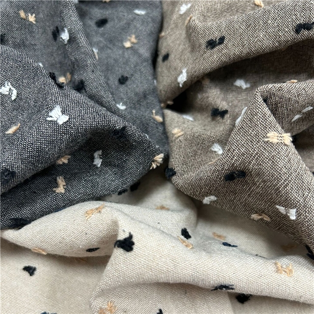 plain colored cotton-linen jacquard fabric