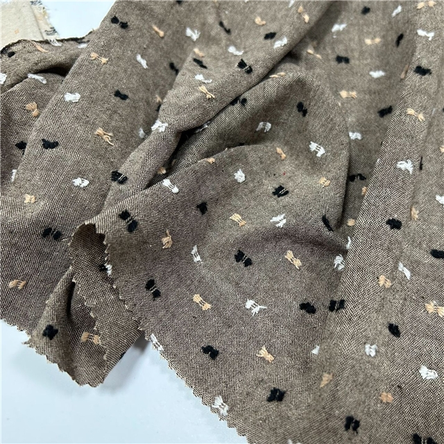 plain colored cotton-linen jacquard fabric