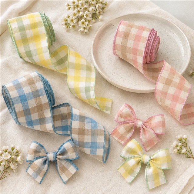 plaid embossing edge pressing ribbon（5yard/roll）