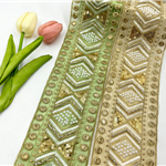 8.5cm ethnic style sequins bead embroidery lace