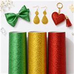 christmas color fine glitter faux leather set (3 pcs/set)
