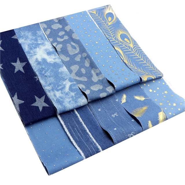 denim series sliced fabric set (10 styles/set,each size:6.3*50cm(2-1/2*19.7