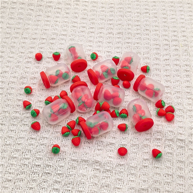 silicone 3d fruit bottle silicone beads