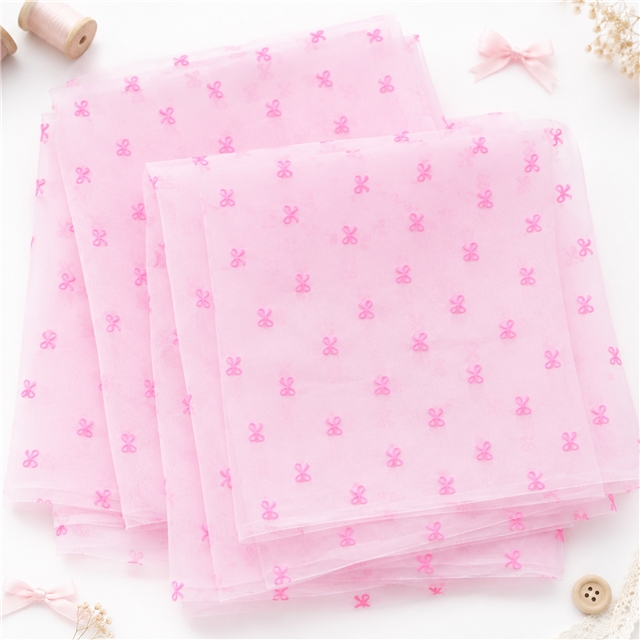 90% polyamide and 10% spandex 4 way velvet bow mesh fabric
