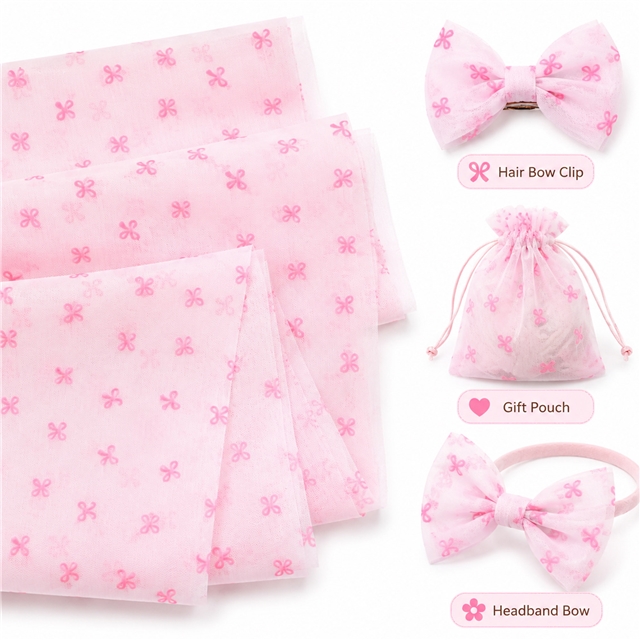 90% polyamide and 10% spandex 4 way velvet bow mesh fabric