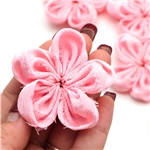 pleated tassel chiffon handmade flower