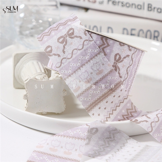 wave bow printed ribbon