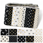 black and white series sliced fabric set (10 styles/set,each size:6.3*50cm)