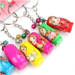 mixed wooden russian nesting doll keychain pendant