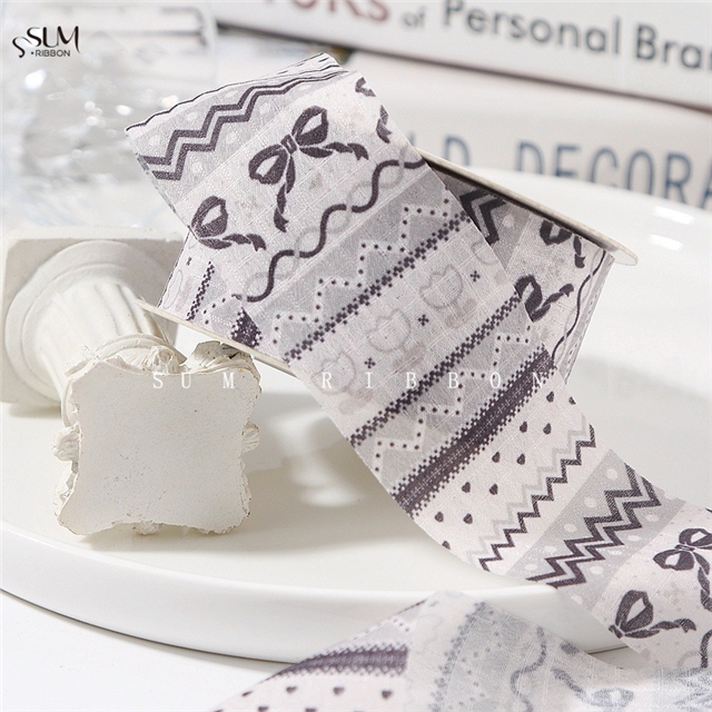 wave bow printed ribbon