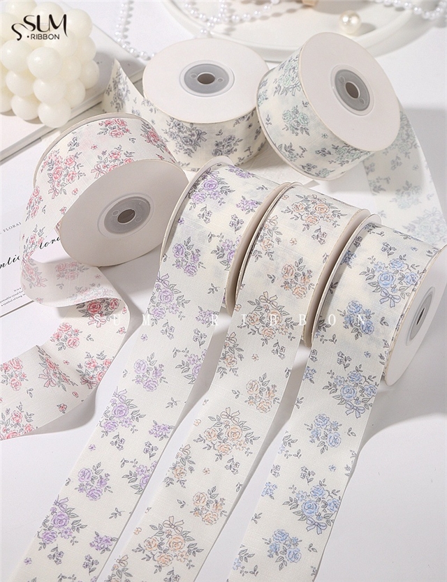 rose printed ribbon