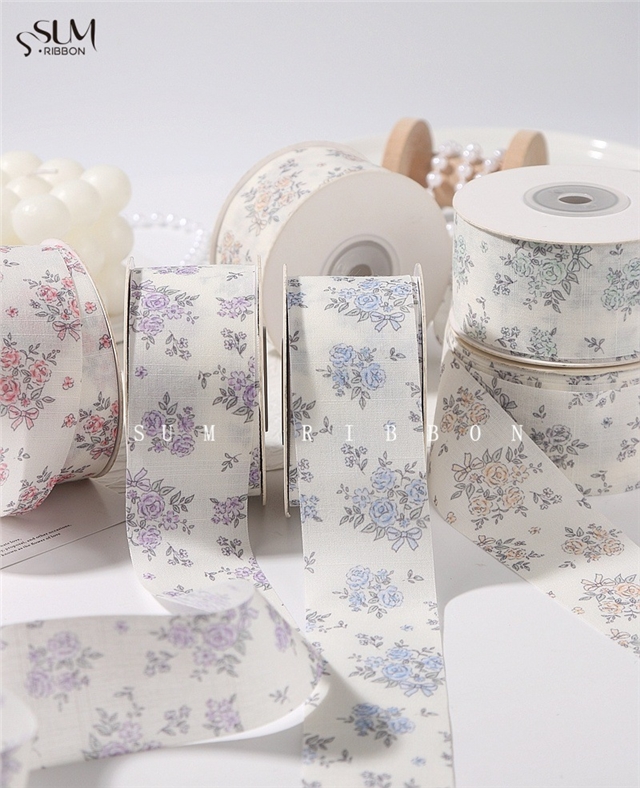 rose printed ribbon
