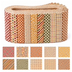 grid stripe series polyester cotton sliced fabric set (10 styles/set,each size:6.3*50cm)