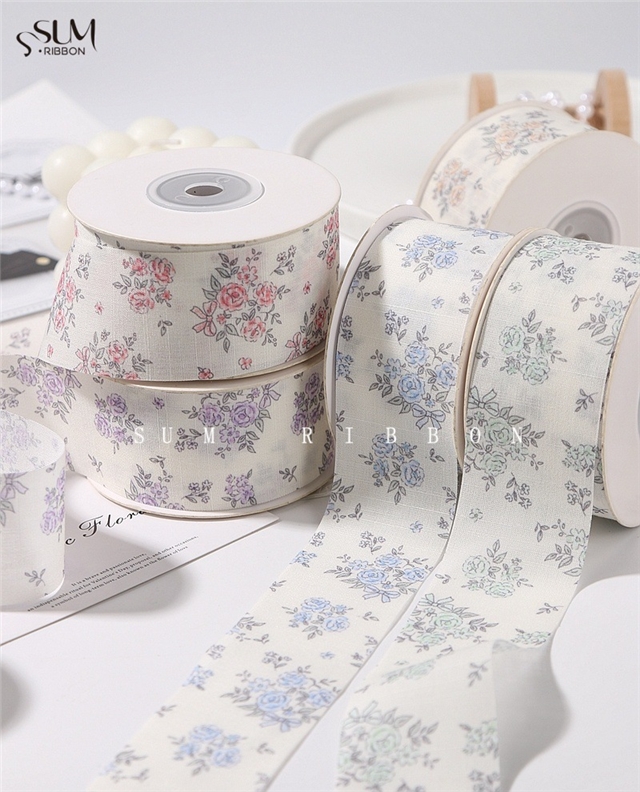 rose printed ribbon