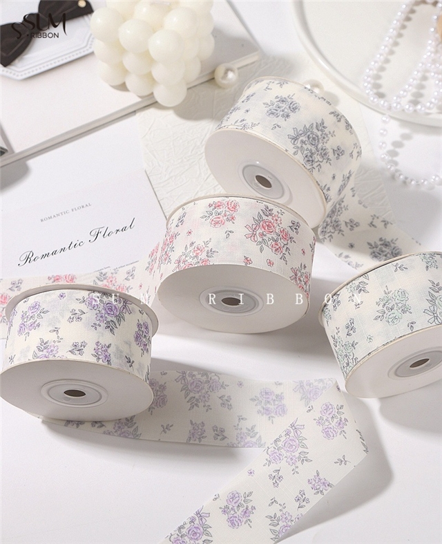 rose printed ribbon