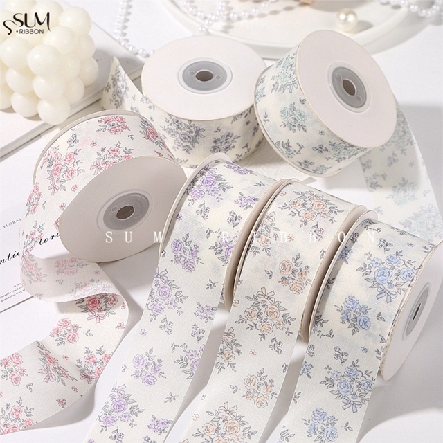 rose printed ribbon