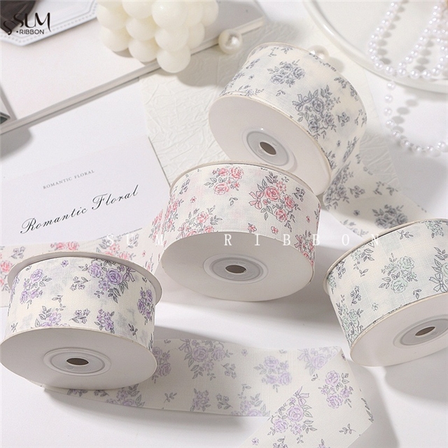 rose printed ribbon