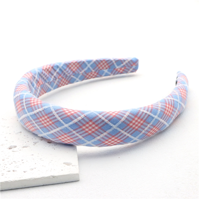 velvet checkered high cranial hairband