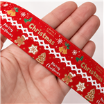 32mm christmas series satin center single color moon ribbon（5yard/roll）