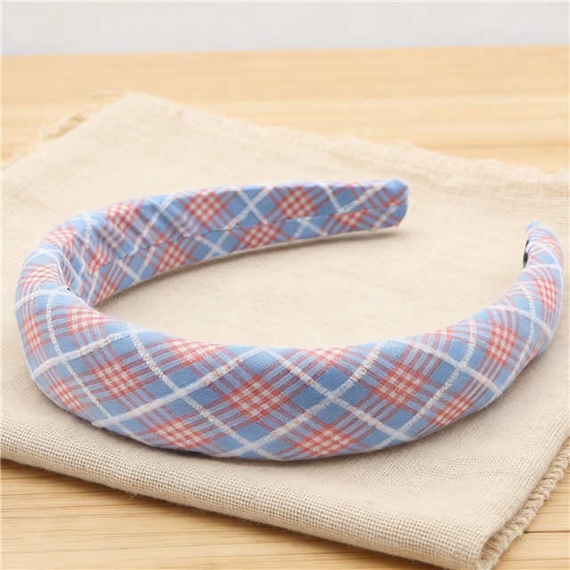 velvet checkered high cranial hairband