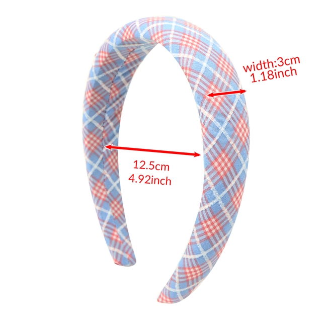 velvet checkered high cranial hairband