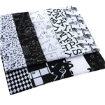 black and white abc series polyester cotton sliced fabric set (10 styles/set,each size:6.3*50cm)