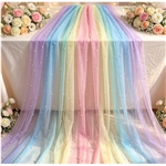 macaron color gradient bead mesh fabric