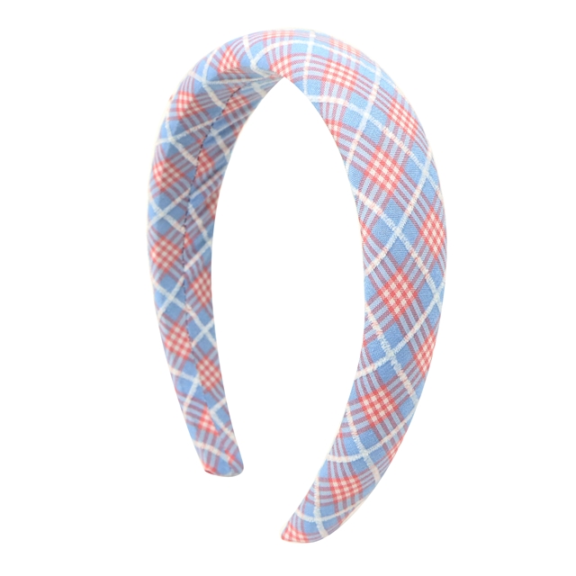 velvet checkered high cranial hairband