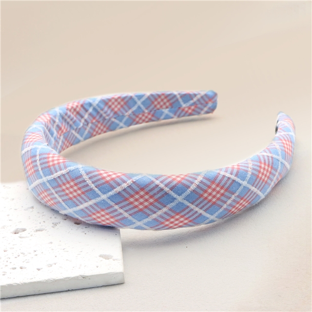 velvet checkered high cranial hairband