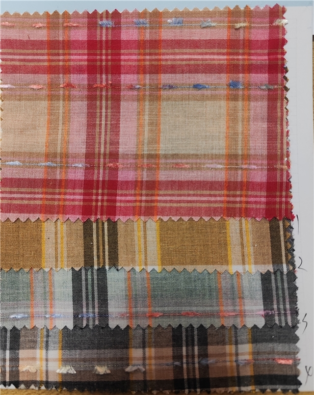 jacquard fringe yarn dyed checkered fabric