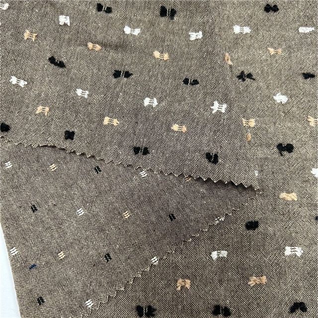 plain colored cotton-linen jacquard fabric