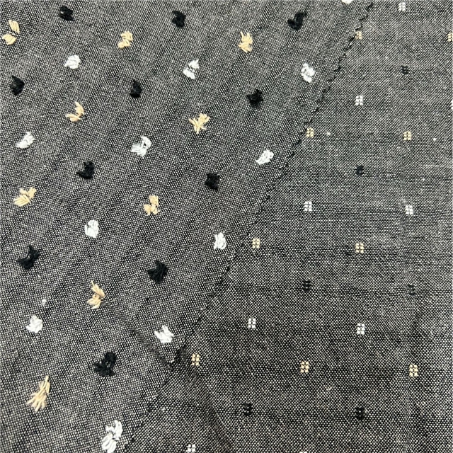 plain colored cotton-linen jacquard fabric