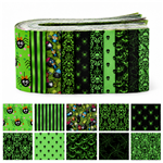 green halloween series polyester cotton sliced fabric set (10 styles/set,each size:6.3*50cm)