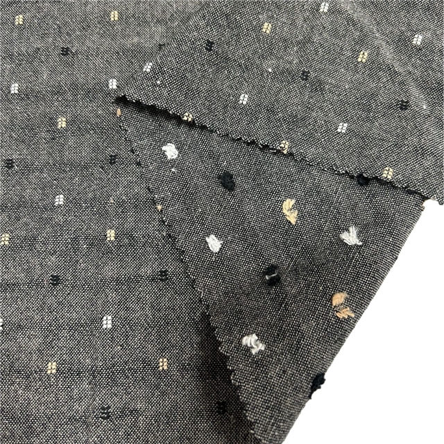 plain colored cotton-linen jacquard fabric
